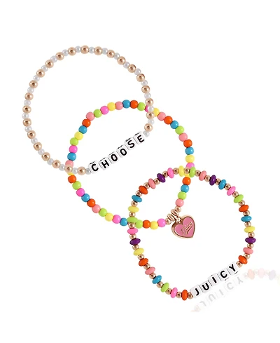 Juicy Couture Kids Choose Juicy Heart Charm 3 Piece Beaded Jewelry