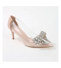 Nala Clear Vinyl Pump with Rhinestone Bow