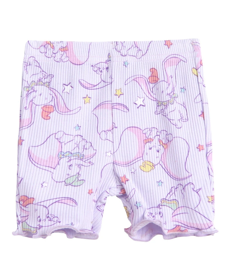 Bambi Baby Girls Disney Winnie the Pooh Minnie Mouse Lilo & Stitch Peplum T-Shirt and Bike Shorts Outfit Set Newborn to