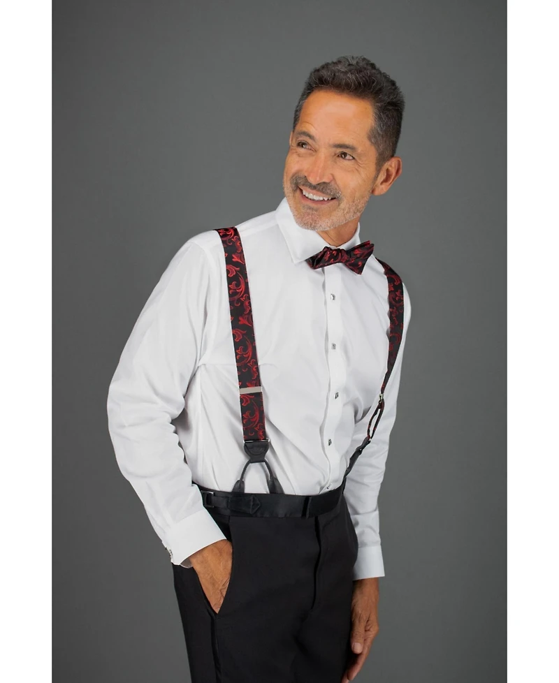 Trafalgar Christian the Romantic Brocade Silk Button End Suspenders