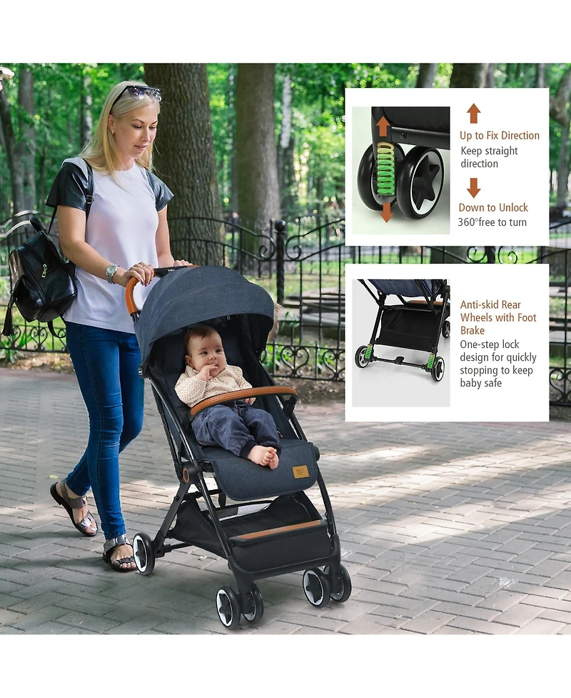 Costway Lightweight Stroller Aluminium Frame with Net for Travel 15 lbs