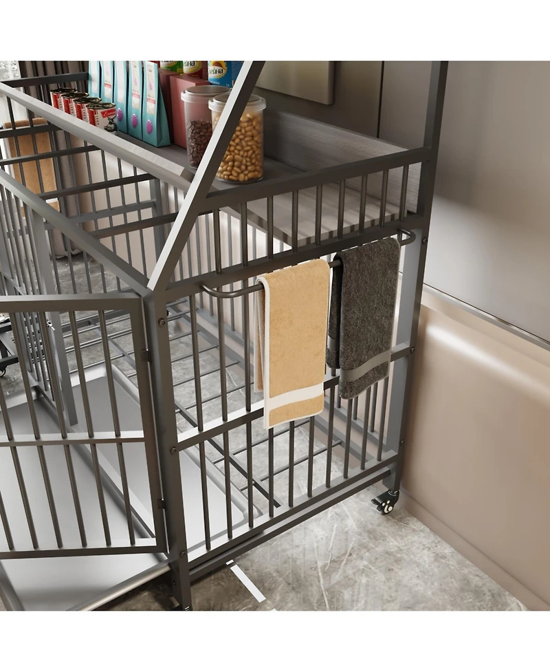 Streamdale Furniture Large Pet Cage with Storage - Black/Gray