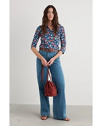 Seasalt Cornwall Women's Wavecrest Quarter Sleeve Top