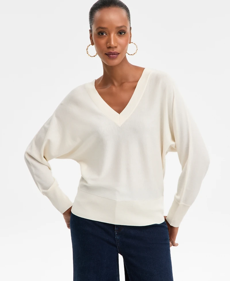 I.n.c. International Concepts Women's V-Neck Sweater, Created for Macy's