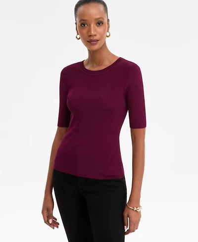 I.n.c. International Concepts Women's Rib-Knit Crewneck Sweater, Macy's Exclusive