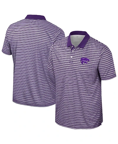 Colosseum Men's Purple Kansas State Wildcats Striped Polo Shirt