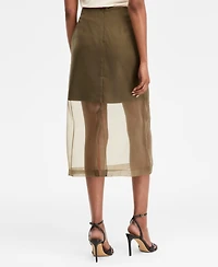 I.n.c. International Concepts Women's Sheer-Hem Midi Skirt, Macy's Exclusive