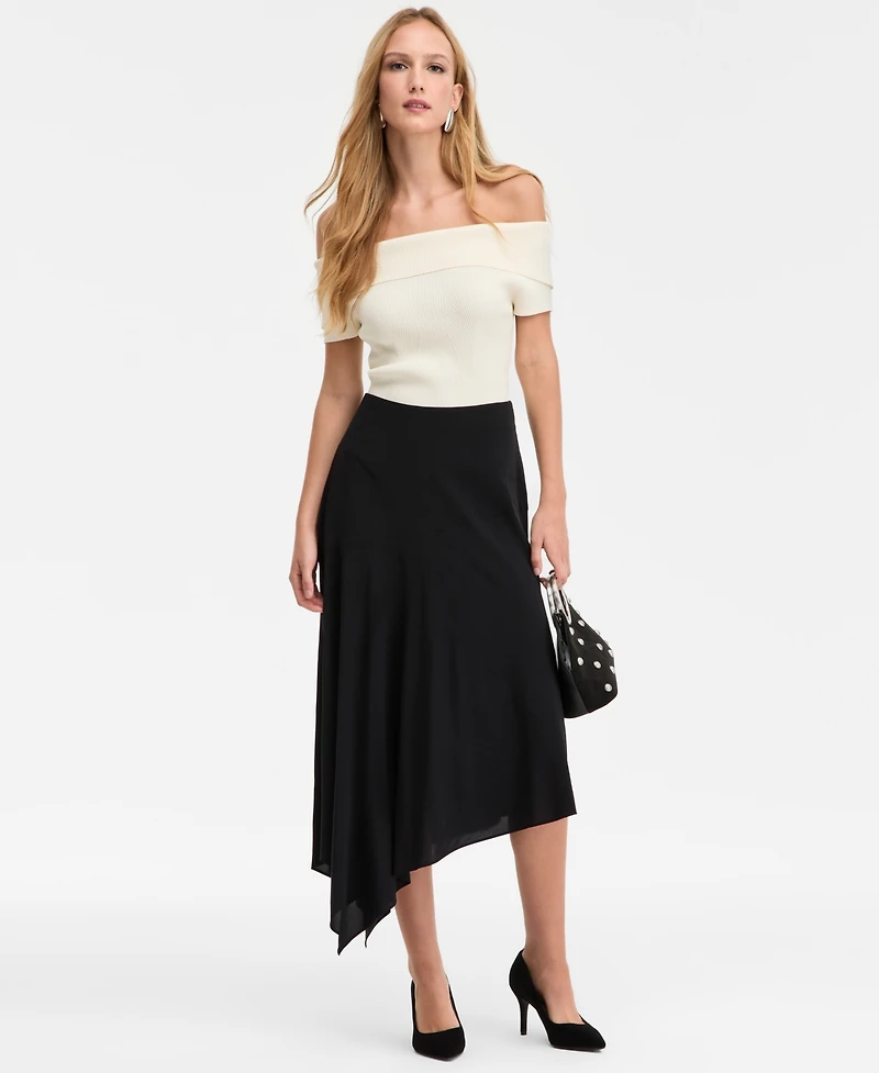 I.n.c. International Concepts Women's Printed Asymmetrical Midi Skirt, Macy's Exclusive
