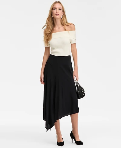 I.n.c. International Concepts Women's Printed Asymmetrical Midi Skirt, Macy's Exclusive