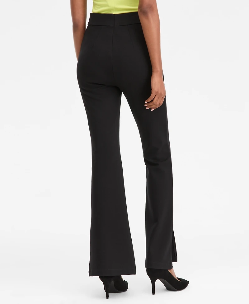 I.n.c. International Concepts Women's Ponte-Knit Slit-Hem Flare Pants, Macy's Exclusive