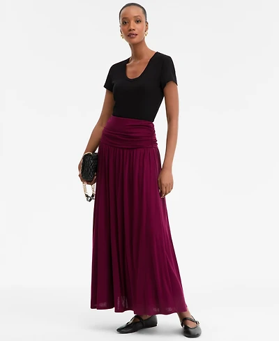 I.n.c. International Concepts Women's Ruched-Waist Maxi Skirt, Macy's Exclusive