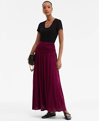 I.n.c. International Concepts Women's Ruched-Waist Maxi Skirt, Macy's Exclusive