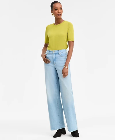I.n.c. International Concepts Women's High-Rise Wide-Leg Jeans, Macy's Exclusive