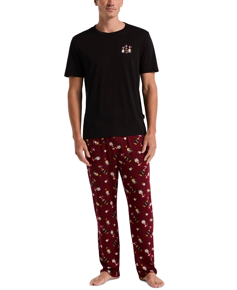 Perry Ellis Portfolio Men's Deluxe Touch Cocktail-Print Pajama Pants