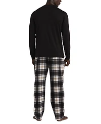 Perry Ellis Portfolio Men's Solid Shirt & Buffalo Plaid Pajama Set