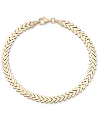 Polished Chevron Link Chain Bracelet in 10k Gold