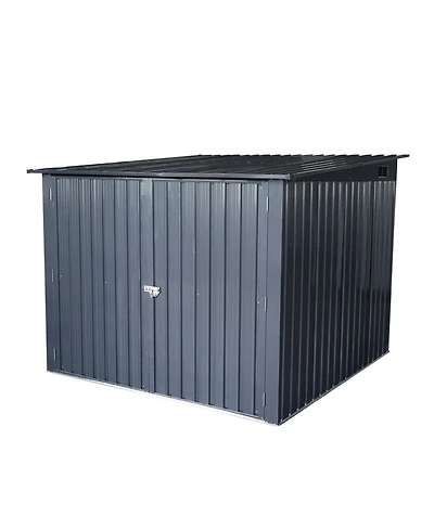Mondawe Steel Outdoor Storage Shed For Bicycle with Slope Roof and 4 Bike Tracks