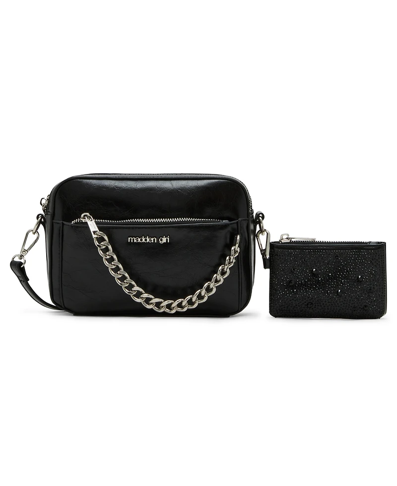 Madden Girl Tarac Crinkle Camera Crossbody Bag