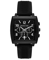 Michael Kors Men's Rhys Chronograph Black Silicone Watch, 41mm