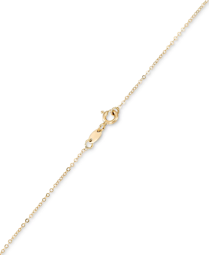 Glitter Clover Four Station 18" Collar Necklace in 10k Gold