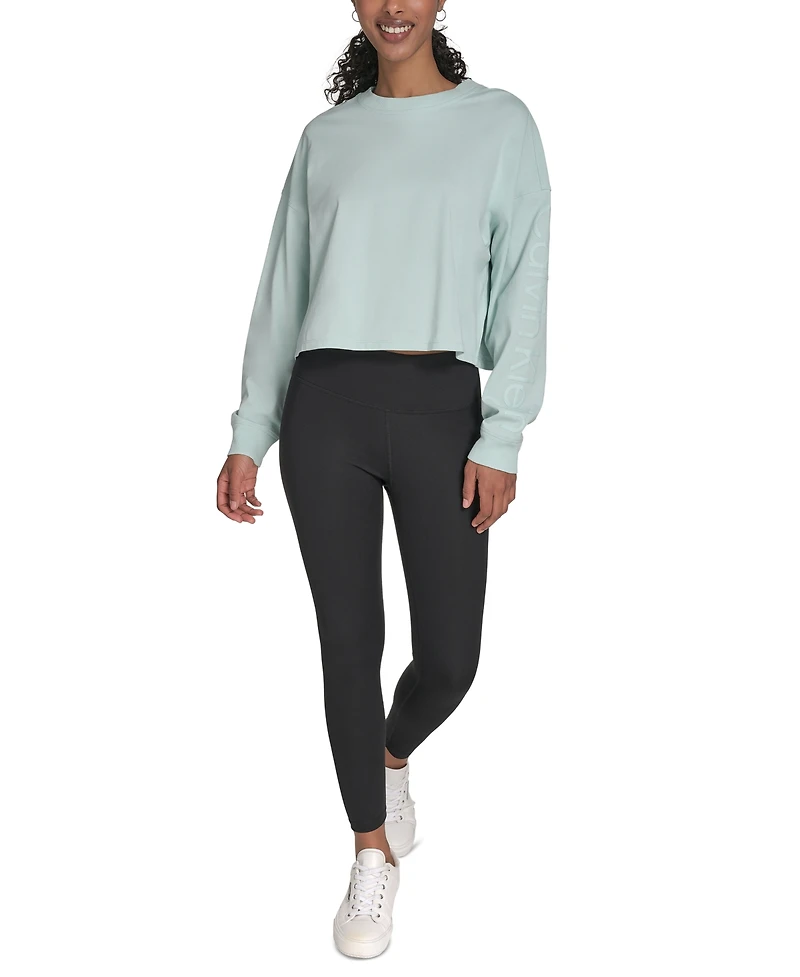 Calvin Klein Performance Women's Logo Cropped Long-Sleeve