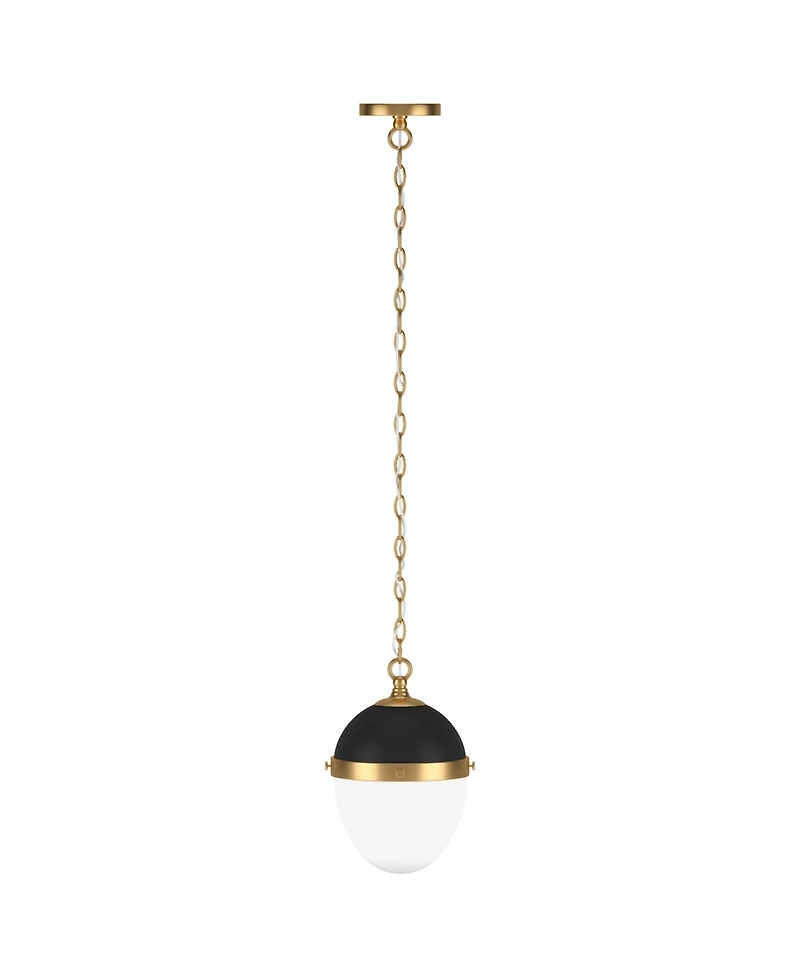 Hudson & Canal Aurelia 13" Metal Pendant with Glass Shade
