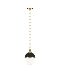 Hudson & Canal Aurelia 13" Metal Pendant with Glass Shade