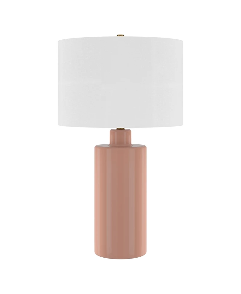 Hudson & Canal Selina 25" Ceramic Table Lamp with Fabric Shade