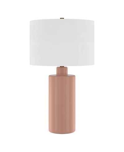 Hudson & Canal Selina 25" Ceramic Table Lamp with Fabric Shade