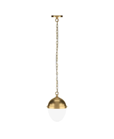 Hudson & Canal Aurelia 13" Metal Pendant with Glass Shade