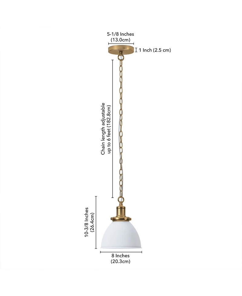 Hudson & Canal Elodie 8" Metal Pendant with Metal Shade