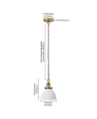 Hudson & Canal Elodie 8" Metal Pendant with Metal Shade
