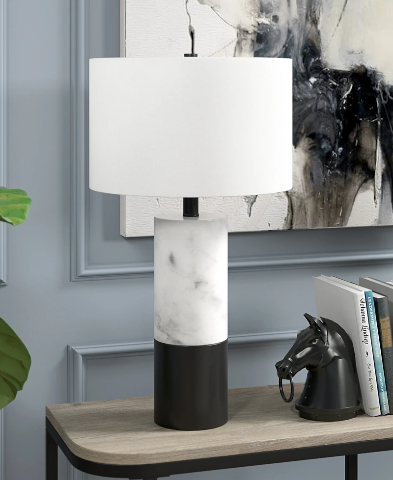 Hudson & Canal Liana 23.75" Metal Table Lamp with Fabric Shade