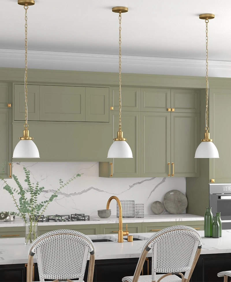 Hudson & Canal Elodie 8" Metal Pendant with Metal Shade
