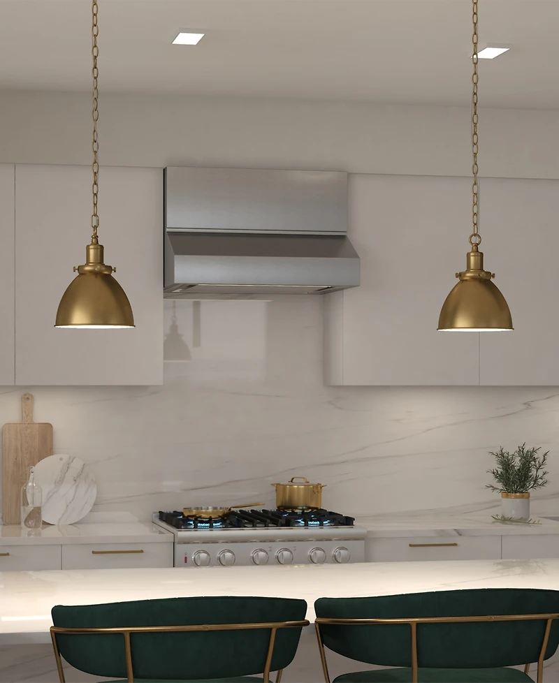 Hudson & Canal Elodie 8" Metal Pendant with Shade