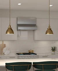 Hudson & Canal Elodie 8" Metal Pendant with Shade