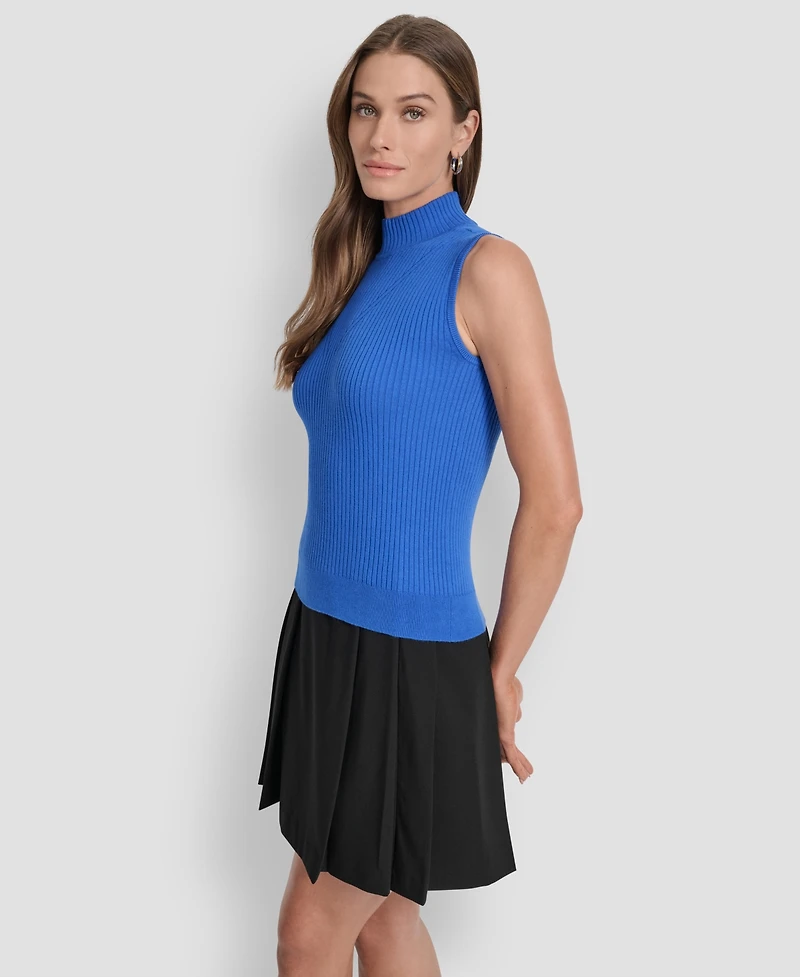 Dkny Women's Mock Neck Sleeveless Knit Top