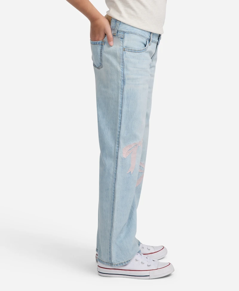 abercrombie kids Girls Low-Rise Embroidered Baggy Jeans