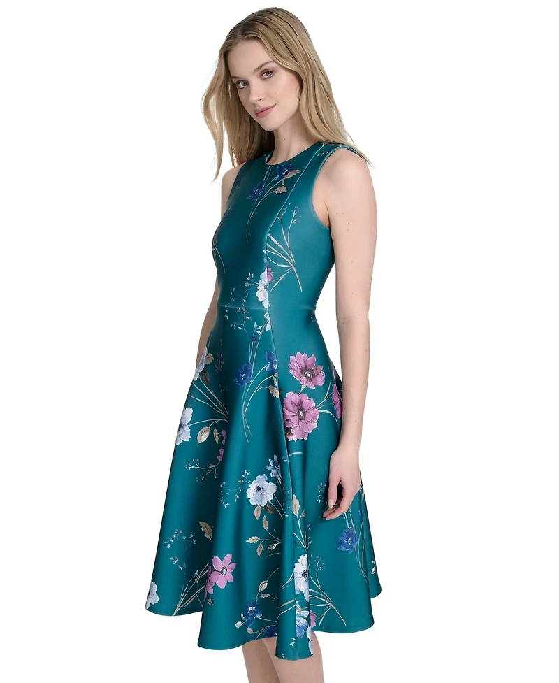 Calvin Klein Women's Sleeveless Scuba Midi Dress