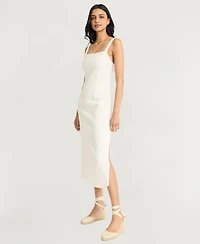The Good Journey Women's Square-Neck Sleeveless Midi Dress
