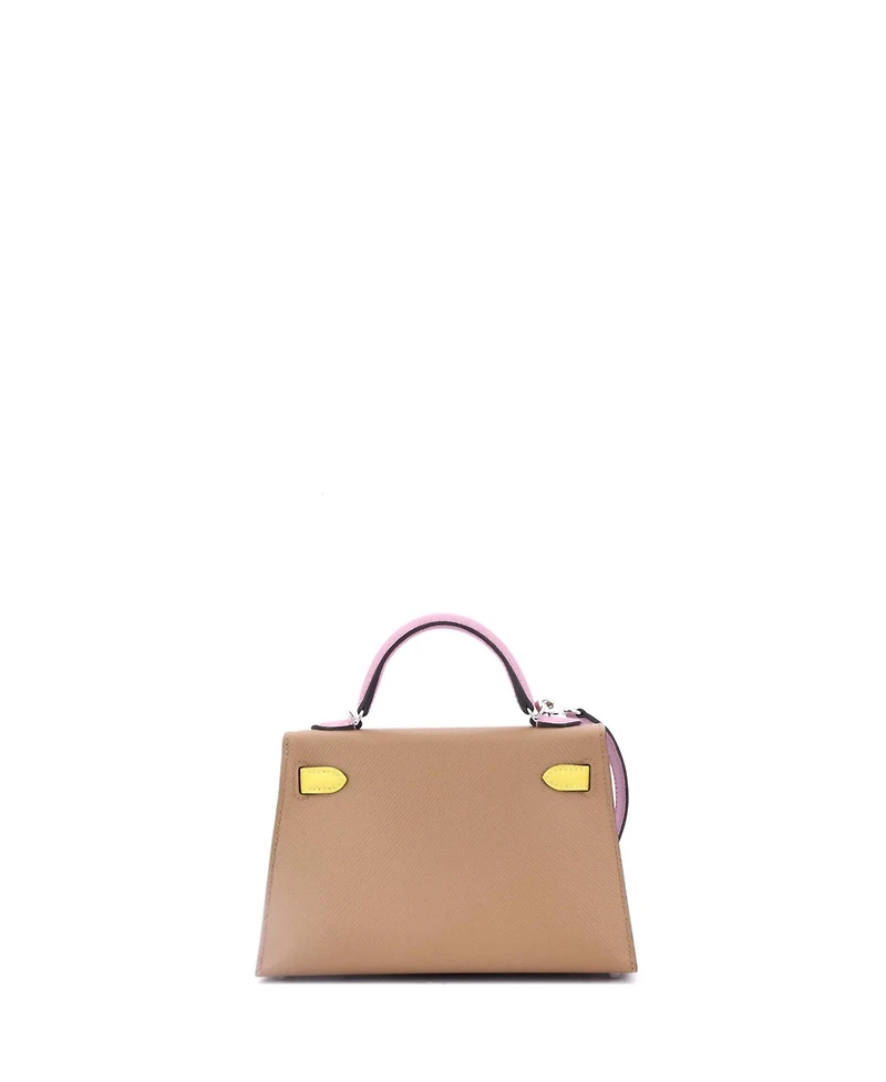 Pre-Owned Hermes Kelly Handbag Tricolor Epsom with Palladium Hardware
