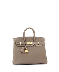 Pre-Owned Hermes Birkin 25 Handbag Grey Togo with Gold Hardware