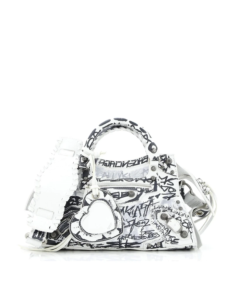 Pre-Owned Balenciaga Xs Neo Cagole Graffiti City Bag Leather