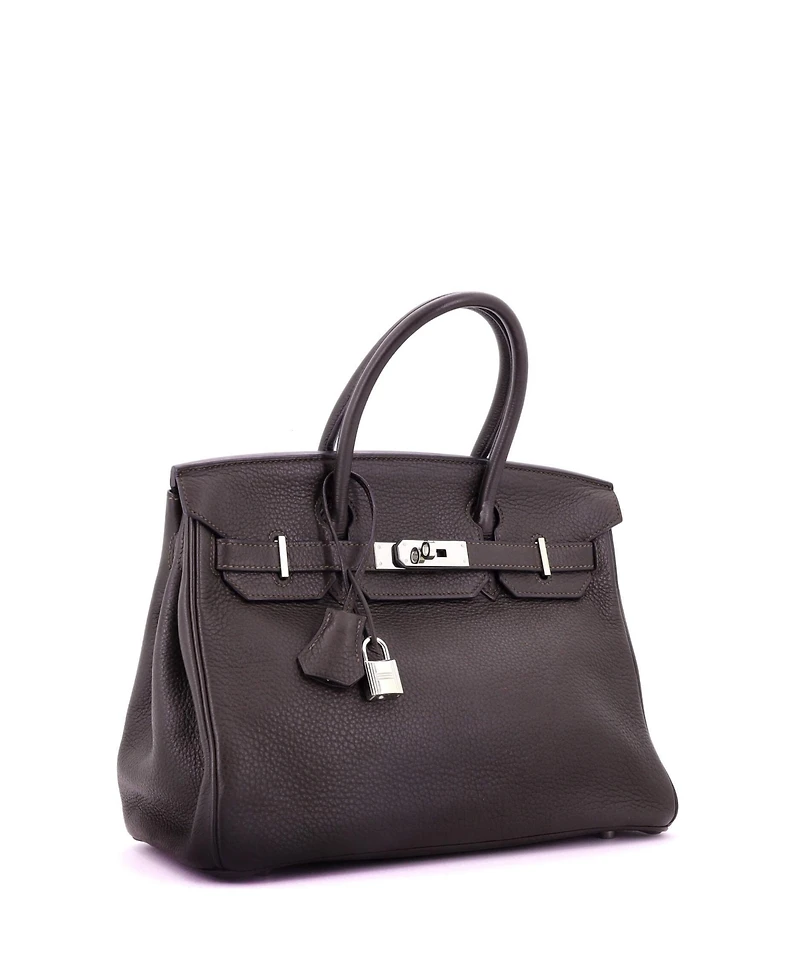 Pre-Owned Hermes Birkin 30 Handbag Clemence with Palladium Hardware