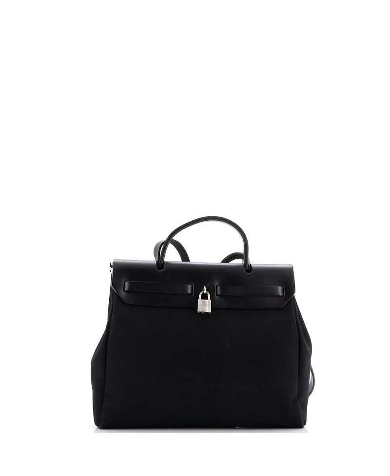 Pre-Owned Hermes Pm Herbag Toile and Leather