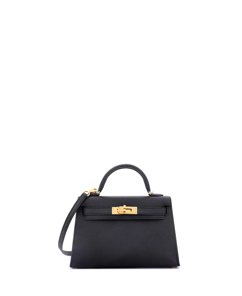 Pre-Owned Hermes Kelly 20 Handbag Black Epsom with Gold Hardware