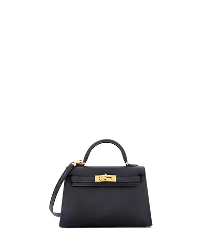 Pre-Owned Hermes Kelly 20 Handbag Black Epsom with Gold Hardware