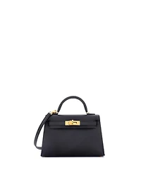 Pre-Owned Hermes Kelly 20 Handbag Black Epsom with Gold Hardware