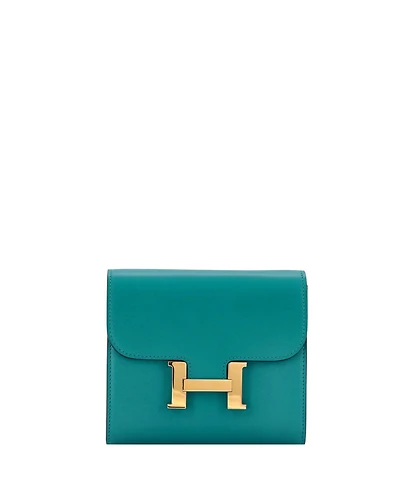Pre-Owned Hermes Compact Constance Wallet Tadelakt