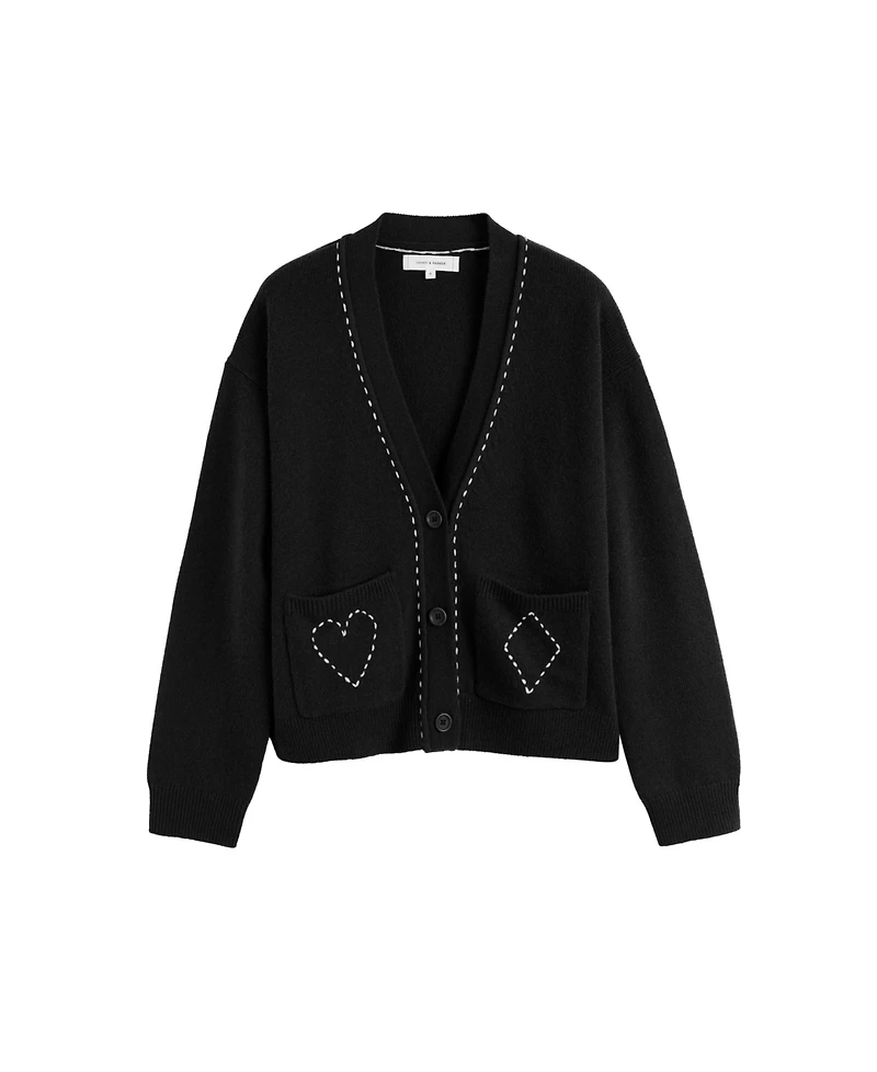 Chinti & Parker Women's Wool Cashmere Queen of Hearts Cardigan